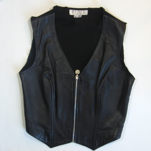 Petite Sophisticate Jackets & Blazers - Petite Sophisticate Leather Vest